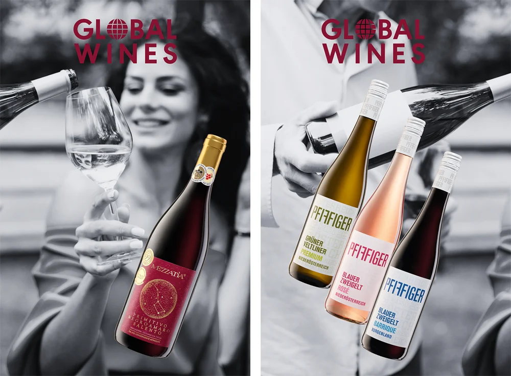 Grafik-Design für Messe · ProWein 2022 - 2024 · Global Wines GmbH & Co. KG / Export Union Italia GmbH